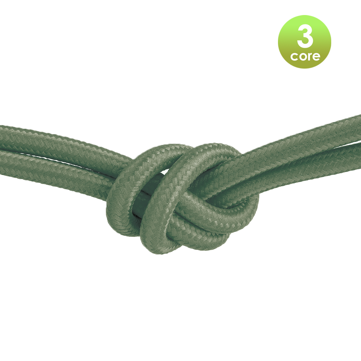 Tangla lighting - TLCB01016GN - 3c - Fabric cable 3 core - in fern green